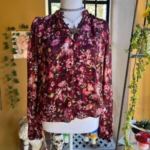 vintage-inspired floral chiffon blouse romantic